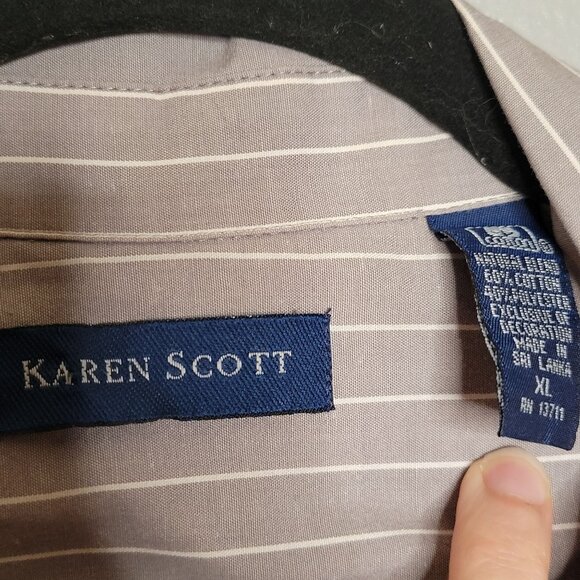 Karen Scott XL Women's Long Sleeve Button-Down Shirt Fruit & Butterflies - Picture 4 of 8